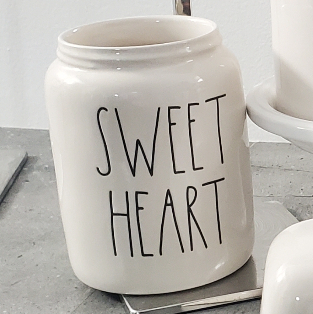 Rae Dunn Sweet Heart Ceramic Jar ( No Lid )